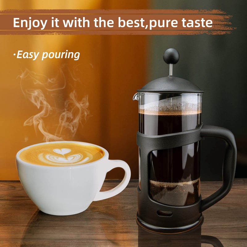 RAINBEAN Mini French Press Coffee Maker, 1 Cup, 12oz, Maximum Flavor Brewer with Stainless Steel Filter, 350ml - Small - Image 3